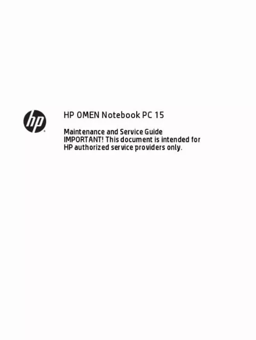 Mode d'emploi HP OMEN 15-AX202NF