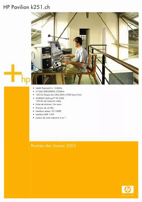 Mode d'emploi HP PAVILION K200