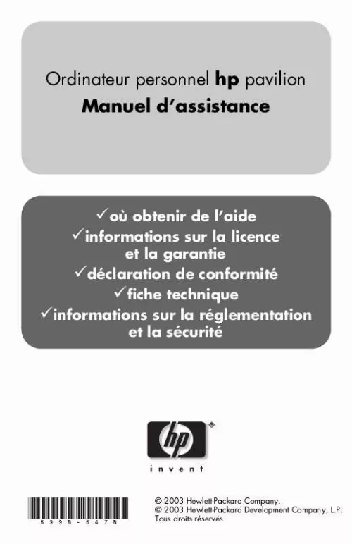 Mode d'emploi HP PAVILION T100