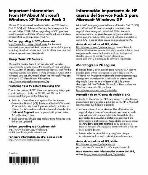 Mode d'emploi HP PAVILION T600