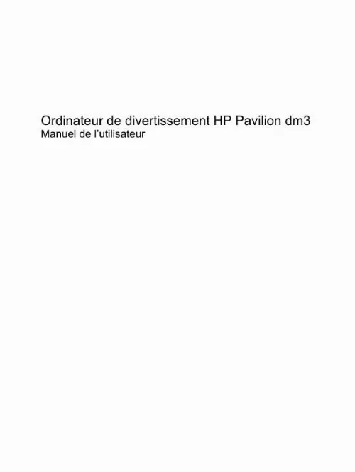 Mode d'emploi HP PAVILION DM3-1030EA