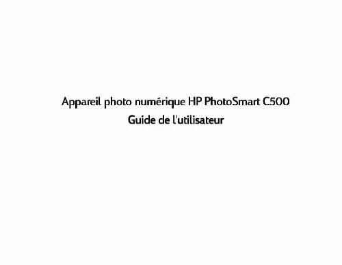 Mode d'emploi HP PHOTOSMART C500