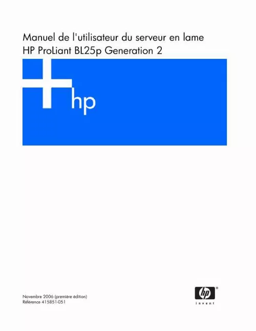 Mode d'emploi HP PROLIANT BL25P G2 SERVER