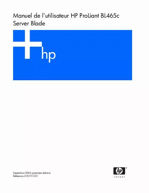 Mode d'emploi HP PROLIANT BL465C SERVER