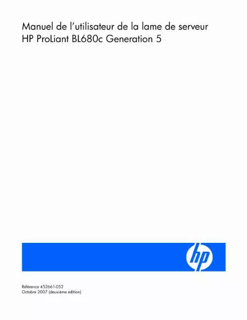 Mode d'emploi HP PROLIANT BL680C G5 SERVER