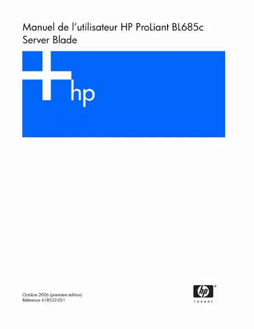 Mode d'emploi HP PROLIANT BL685C SERVER