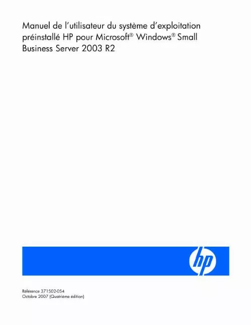 Mode d'emploi HP PROLIANT DL360 G5 SERVER