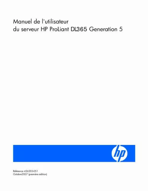 Mode d'emploi HP PROLIANT DL365 G5 SERVER