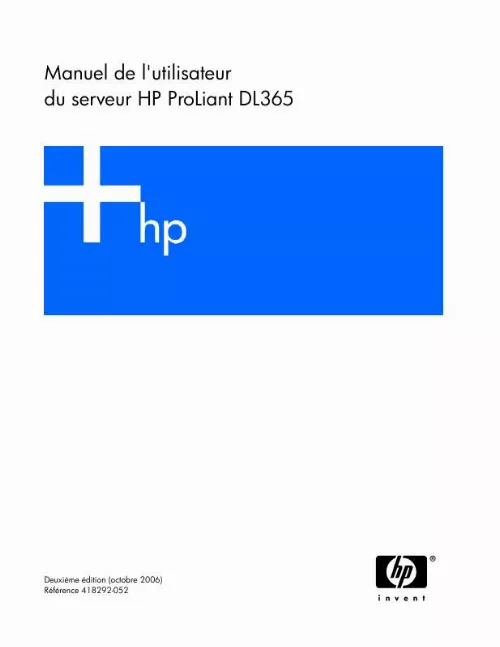Mode d'emploi HP PROLIANT DL365 SERVER