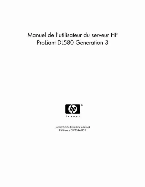 Mode d'emploi HP PROLIANT DL580 G3 SERVER
