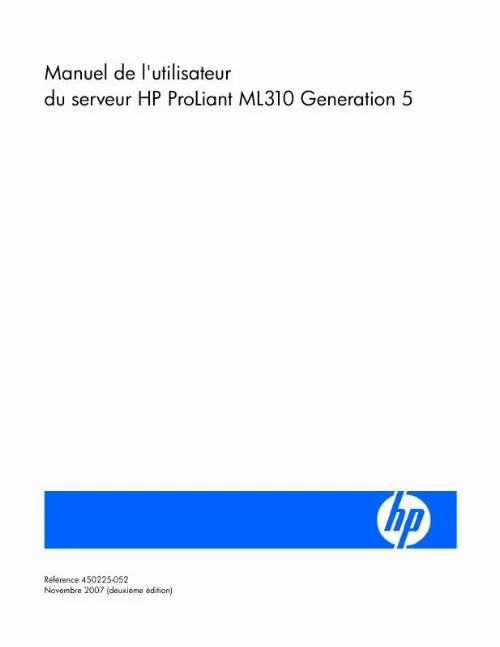 Mode d'emploi HP PROLIANT ML310 G5 SERVER