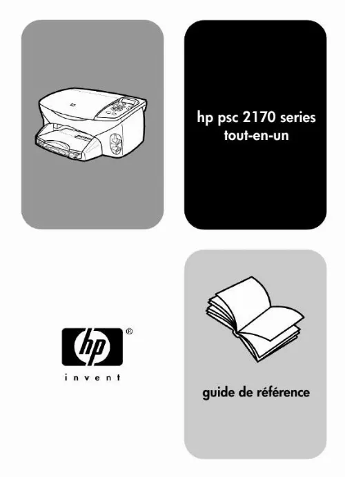 Mode d'emploi HP PSC 2170 ALL-IN-ONE PRINTER