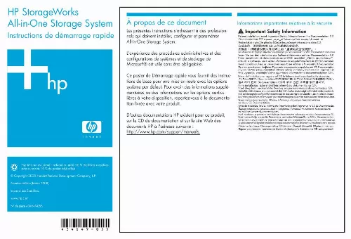 Mode d'emploi HP STORAGEWORKS 1200R ALL-IN-ONE STORAGE SYSTEM