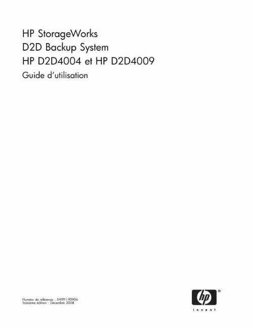 Mode d'emploi HP STORAGEWORKS D2D4000 BACKUP SYSTEM