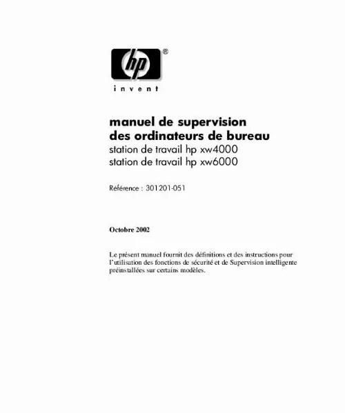 Mode d'emploi HP XW4000