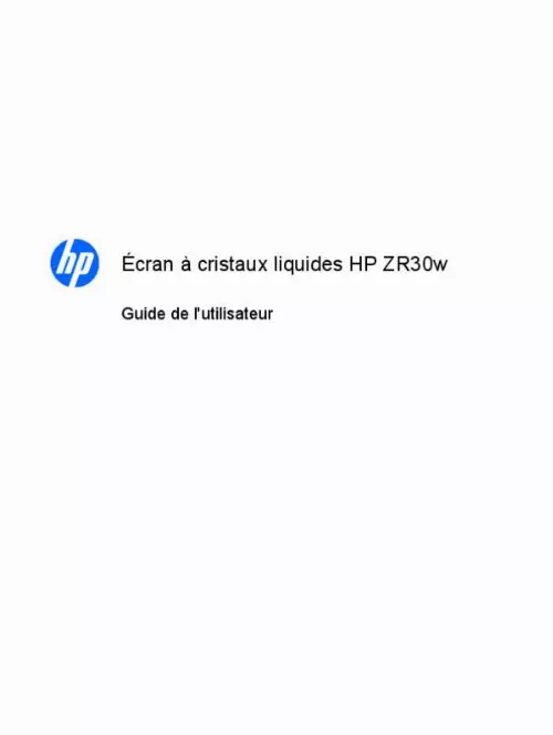Mode d'emploi HP ZR30W