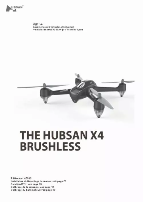 Mode d'emploi HUBSAN X4 AIR PRO (H501A+) FPV RTF