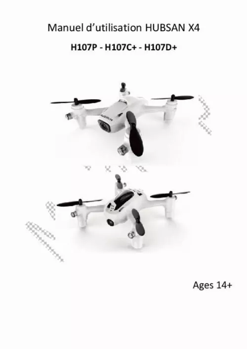 Mode d'emploi HUBSAN X4 CAM PLUS (H107C+) RTF