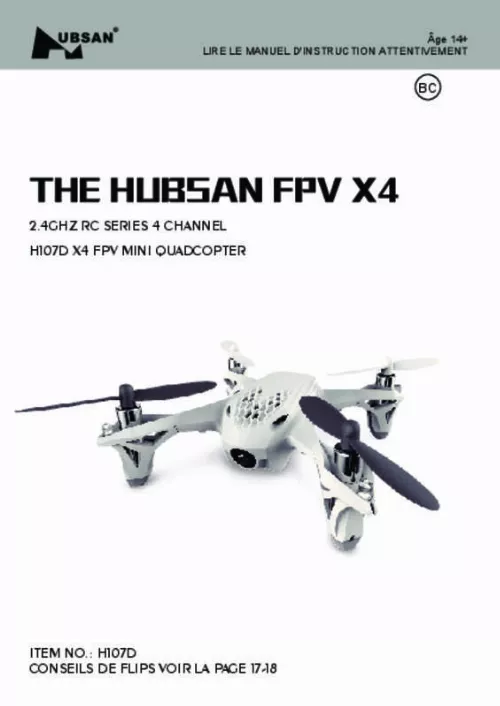 Mode d'emploi HUBSAN X4 (H107D)