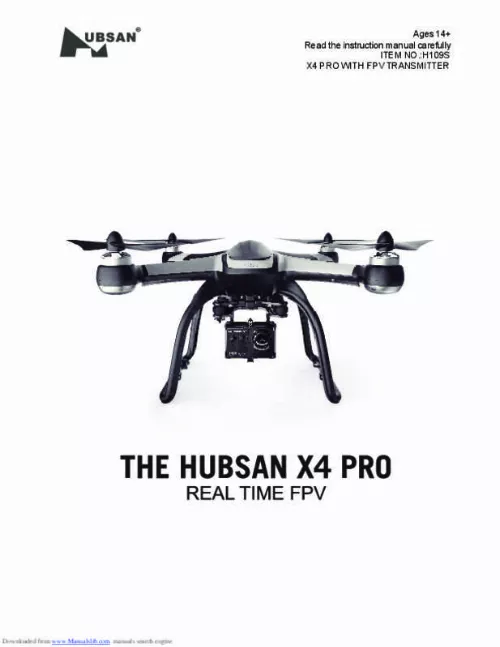 Mode d'emploi HUBSAN X4 PRO STANDARD (H109S) FPV RTF