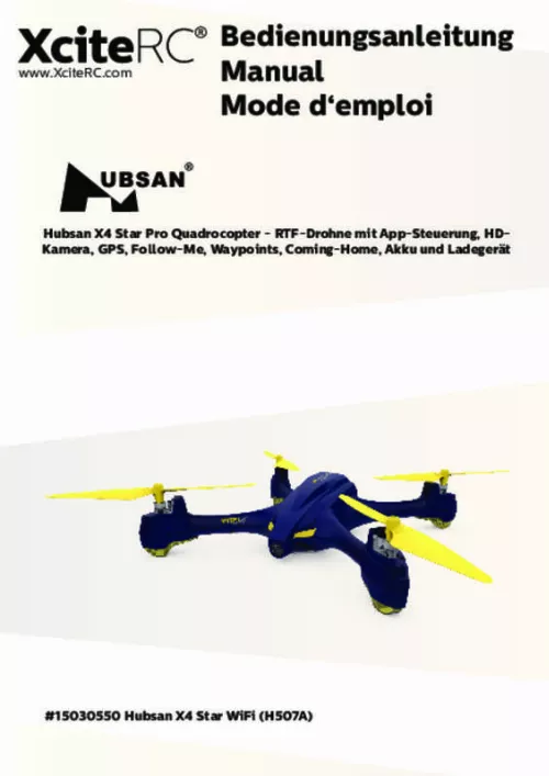 Mode d'emploi HUBSAN X4 STAR PRO (H507A) RTF