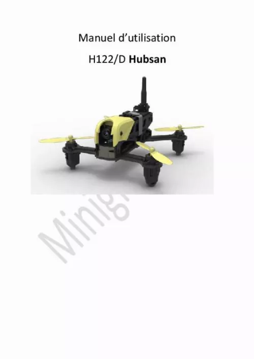 Mode d'emploi HUBSAN X4 STORM (H122D) FPV RTF