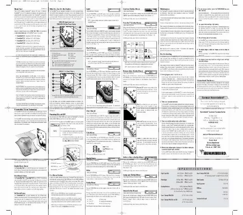 Mode d'emploi HUMMINBIRD PIRANHAMAX 210