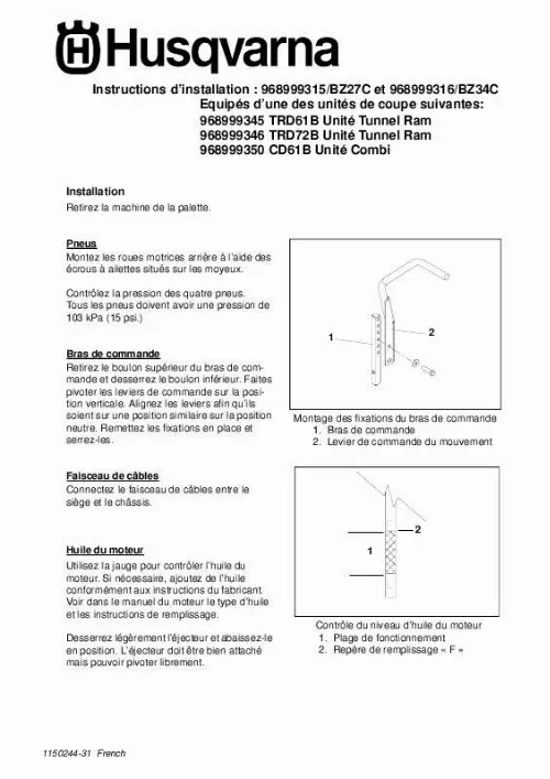 Mode d'emploi HUSQVARNA BZ34C