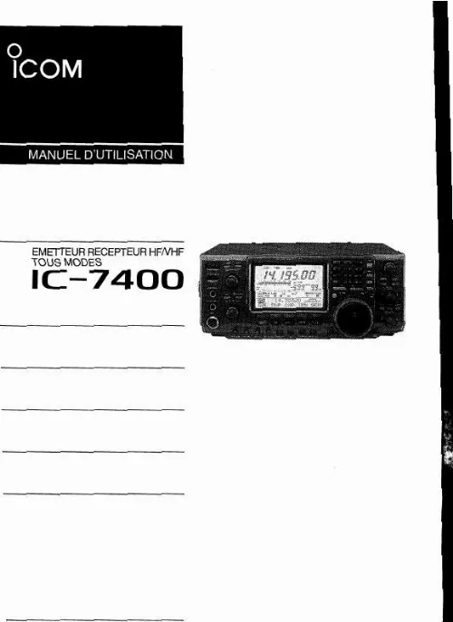 Mode d'emploi ICOM IC-7400