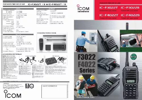Mode d'emploi ICOM IC-F3022T