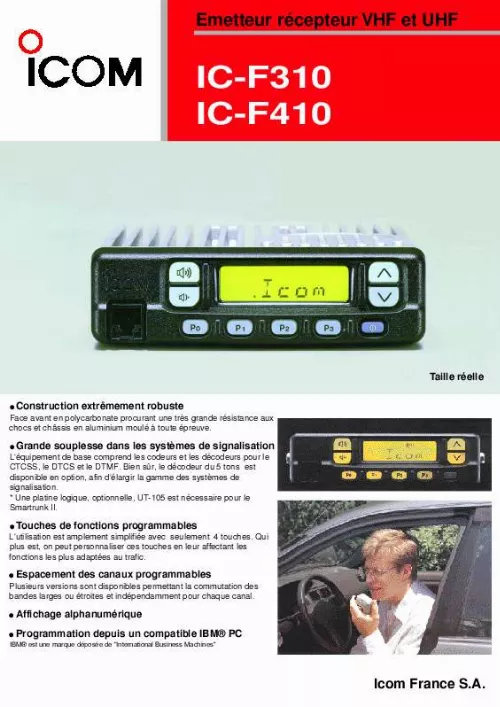 Mode d'emploi ICOM IC-F310