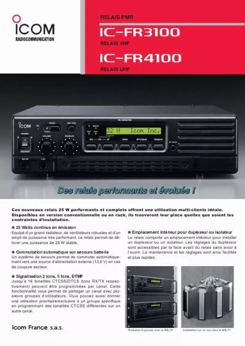 Mode d'emploi ICOM IC-FR3000