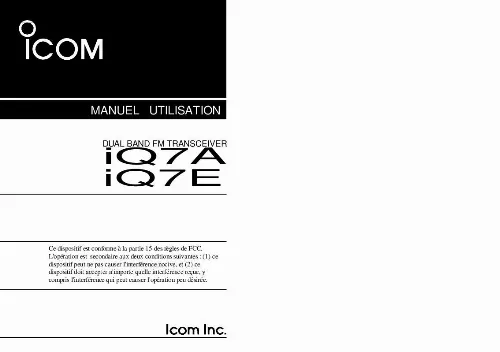 Mode d'emploi ICOM IC-Q7E