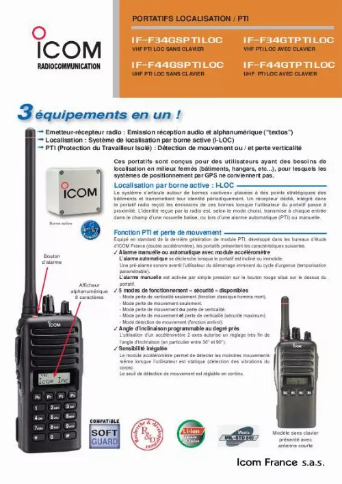 Mode d'emploi ICOM IF-F44GSPTILOC