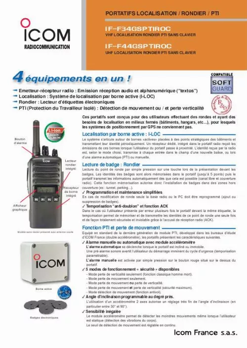 Mode d'emploi ICOM IF-F44GSPTIROC