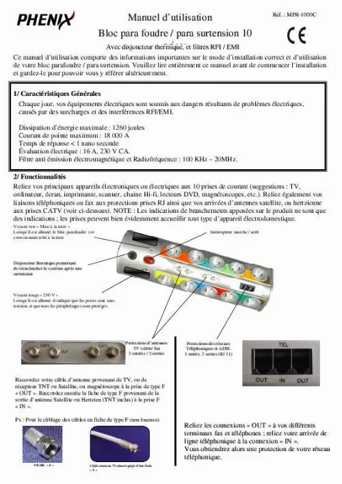 Mode d'emploi IDK MULTIMEDIA MPR-1000C