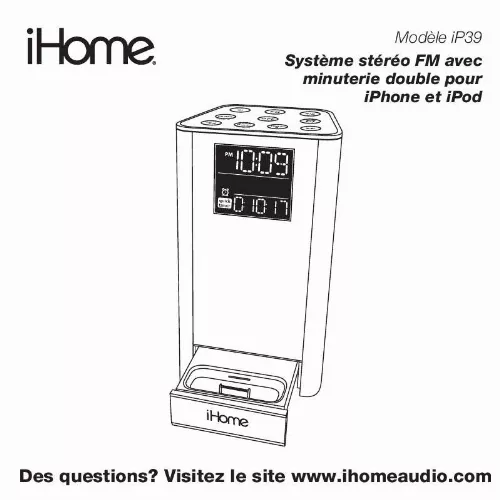 Mode d'emploi IHOME IP39