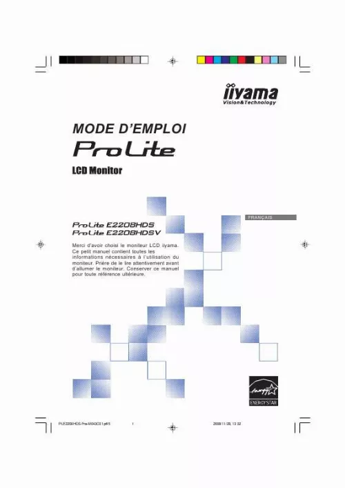 Mode d'emploi IIYAMA E2208HDS