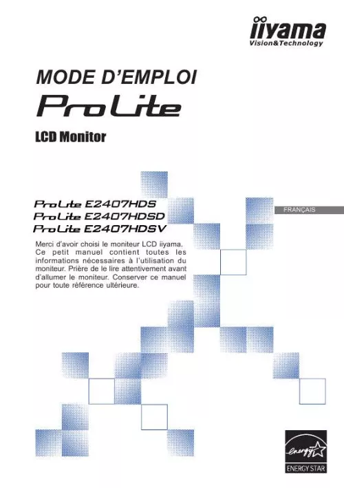 Mode d'emploi IIYAMA E2407HDS