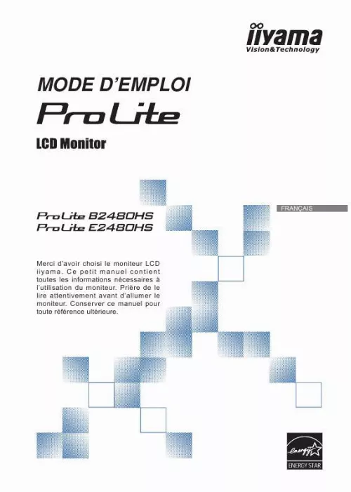 Mode d'emploi IIYAMA PROLITE E2480HS