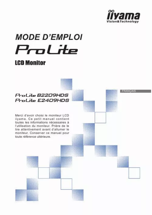 Mode d'emploi IIYAMA PROLITE E2409HDS