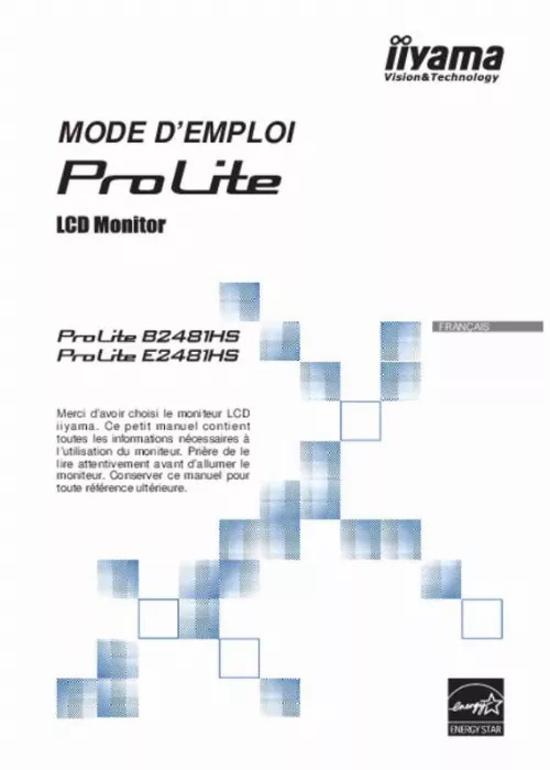 Mode d'emploi IIYAMA PROLITE E2481HS-B1