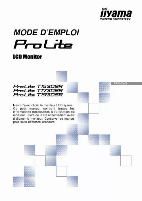 Mode d'emploi IIYAMA PROLITE T1930SR