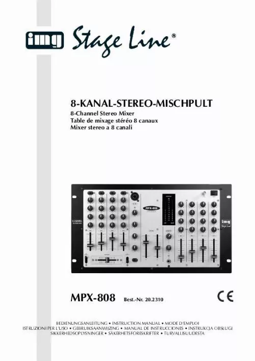 Mode d'emploi IMG STAGE LINE MPX-808