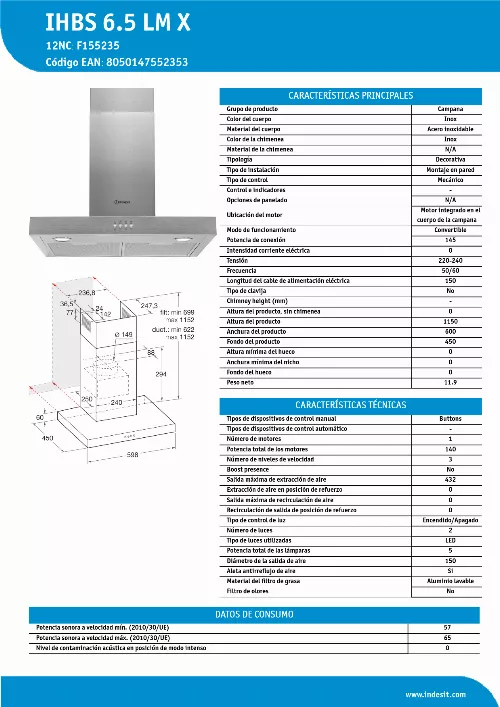 Mode d'emploi INDESIT IHBS 6.5 LM X