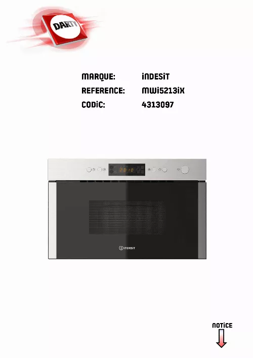 Mode d'emploi INDESIT MWI 5213 IX