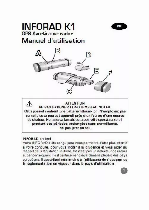 Mode d'emploi INFORAD K1