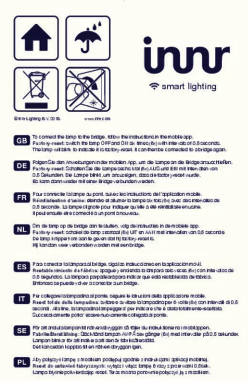 Mode d'emploi INNR AMPOULE CONNECTEE