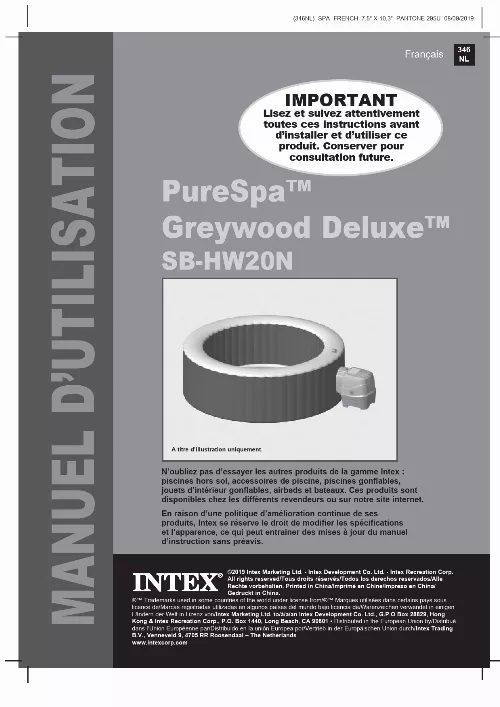 Mode d'emploi INTEX PURESPA GREYWOOD DELUXE