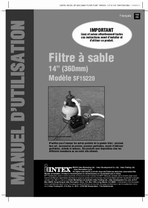 Mode d'emploi INTEX SF15220